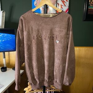 Big Dogs Chocolate Crewneck Sweater custom one of one bleach splatter cut neck